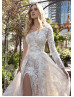One Shoulder Lace Glimmering Beading Wedding Dress